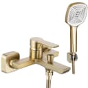 wohnwerk.idee Badewannenarmatur Argus Gold Matt Schwarz Matt mit Handbrause Bild 2