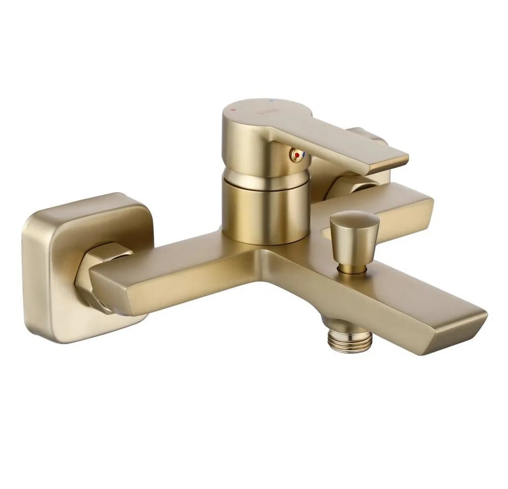 wohnwerk.idee Badewannenarmatur Argus Gold Matt Schwarz Matt mit Handbrause - Bild 3