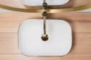wohnwerk.idee Aufsatzwaschbecken Designer Waschbecken mit gebürstetem Gold, Rechteckig, Struktur-Design Bild 3