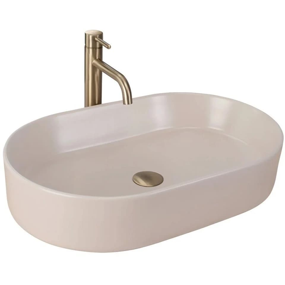 wohnwerk.idee Aufsatzwaschbecken Matt Weiß Beige Design - Bild 2
