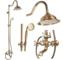 wohnwerk.idee Duschsystem Bergamo Antik-Gold Retro Regendusche mit Handbrause Bild 2