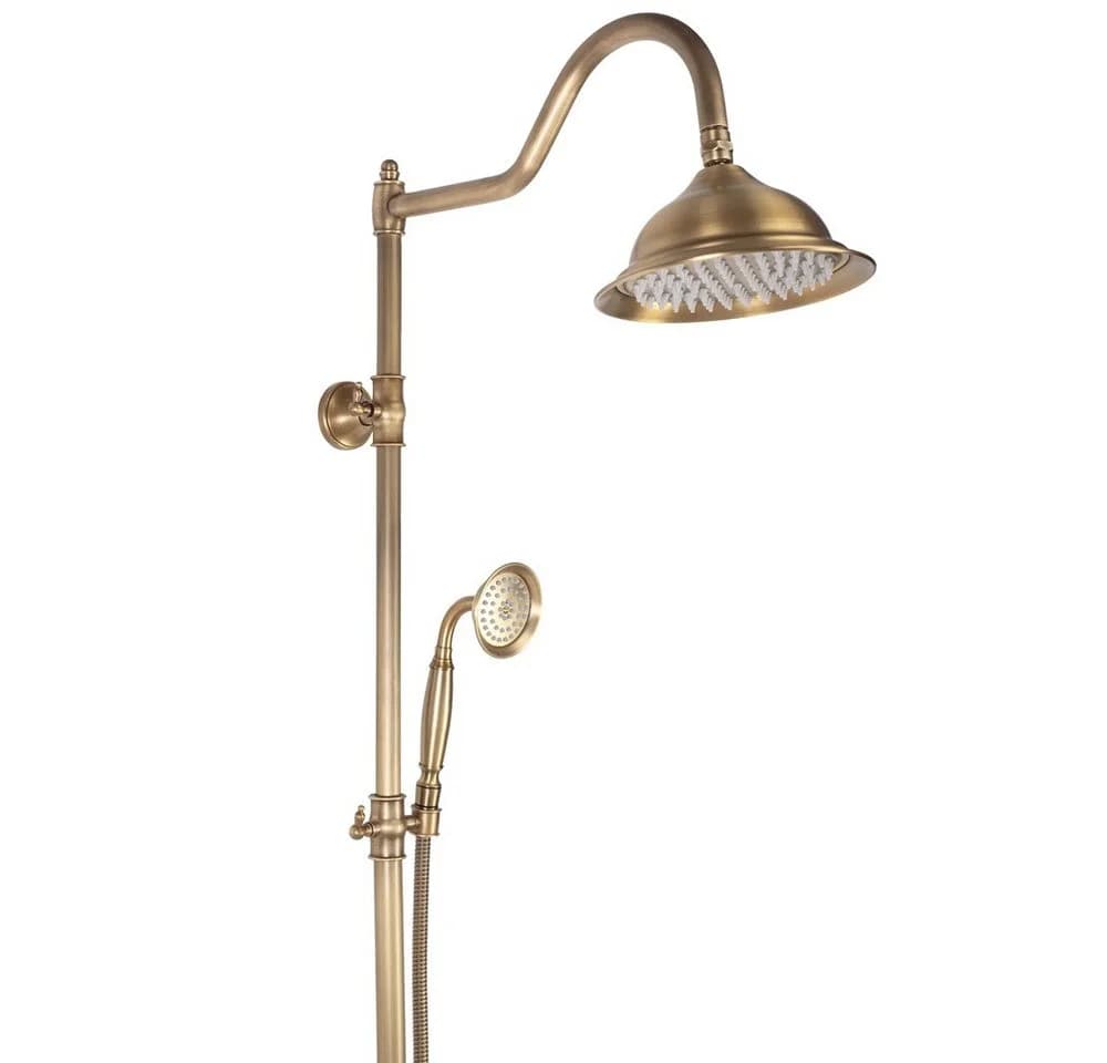 wohnwerk.idee Duschsystem Bergamo Antik-Gold Retro Regendusche mit Handbrause - Bild 4
