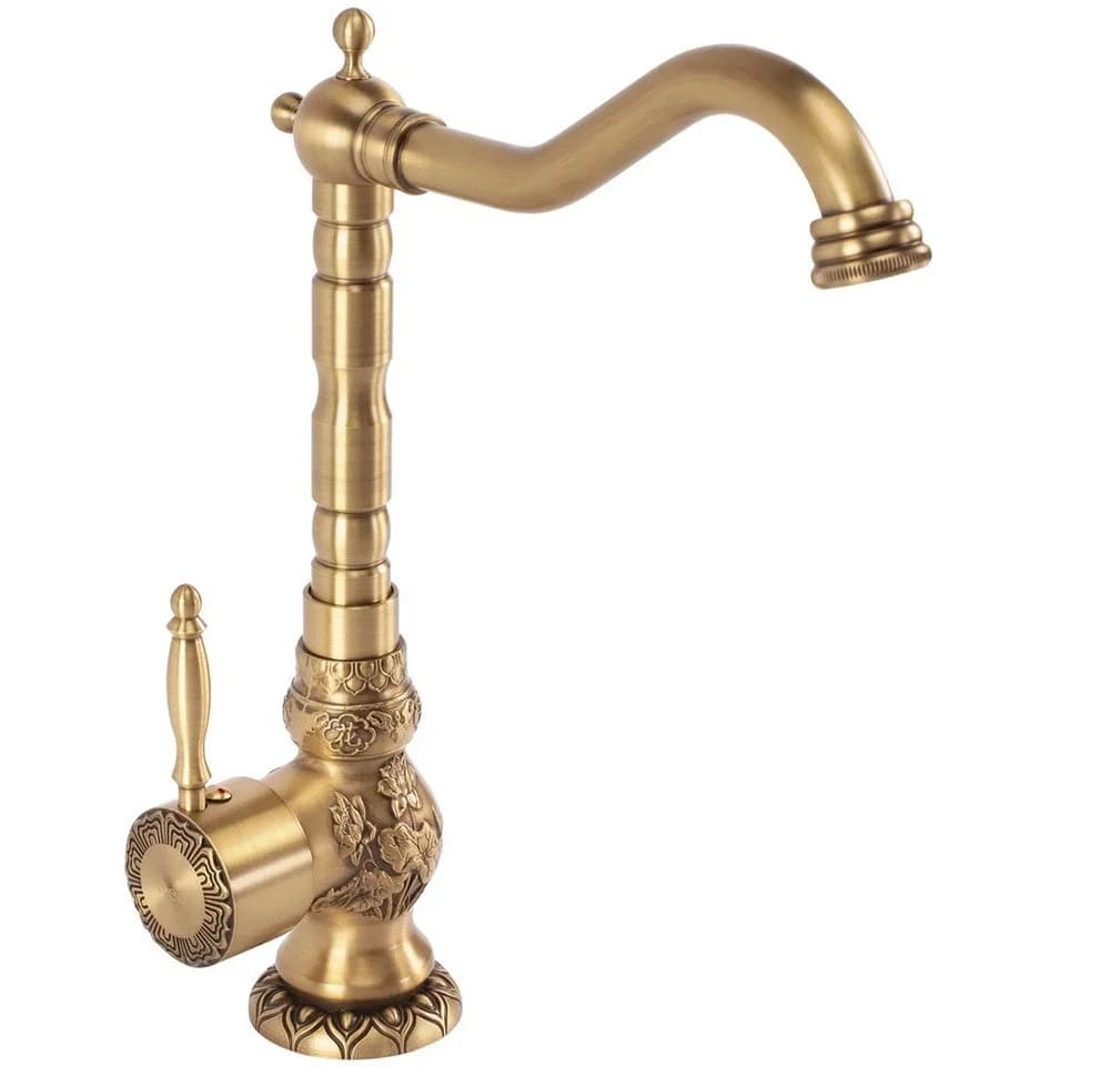 wohnwerk.idee Waschtischarmatur Retro Gold Hoch Vintage