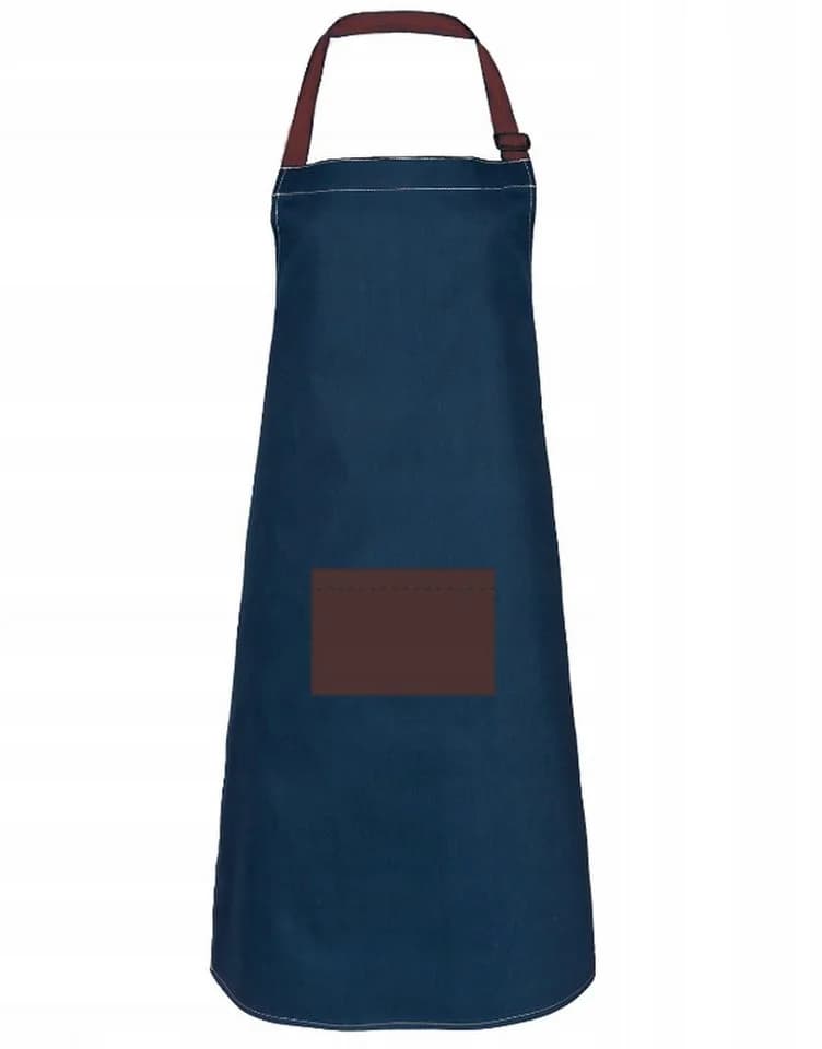 Fartuchy.pl Kochschürze JEANS Blau mit Tasche - Gastronomie-Kellnerschürze