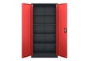 Jan Nowak Aktenschrank Metall Anthrazit-Rot 90x185x40 cm Bild 1