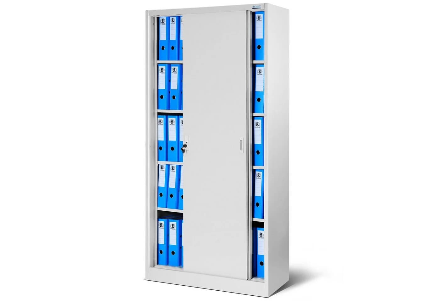 Jan Nowak Aktenschrank KUBA Schiebetüren grau 90 cm - Bild 2