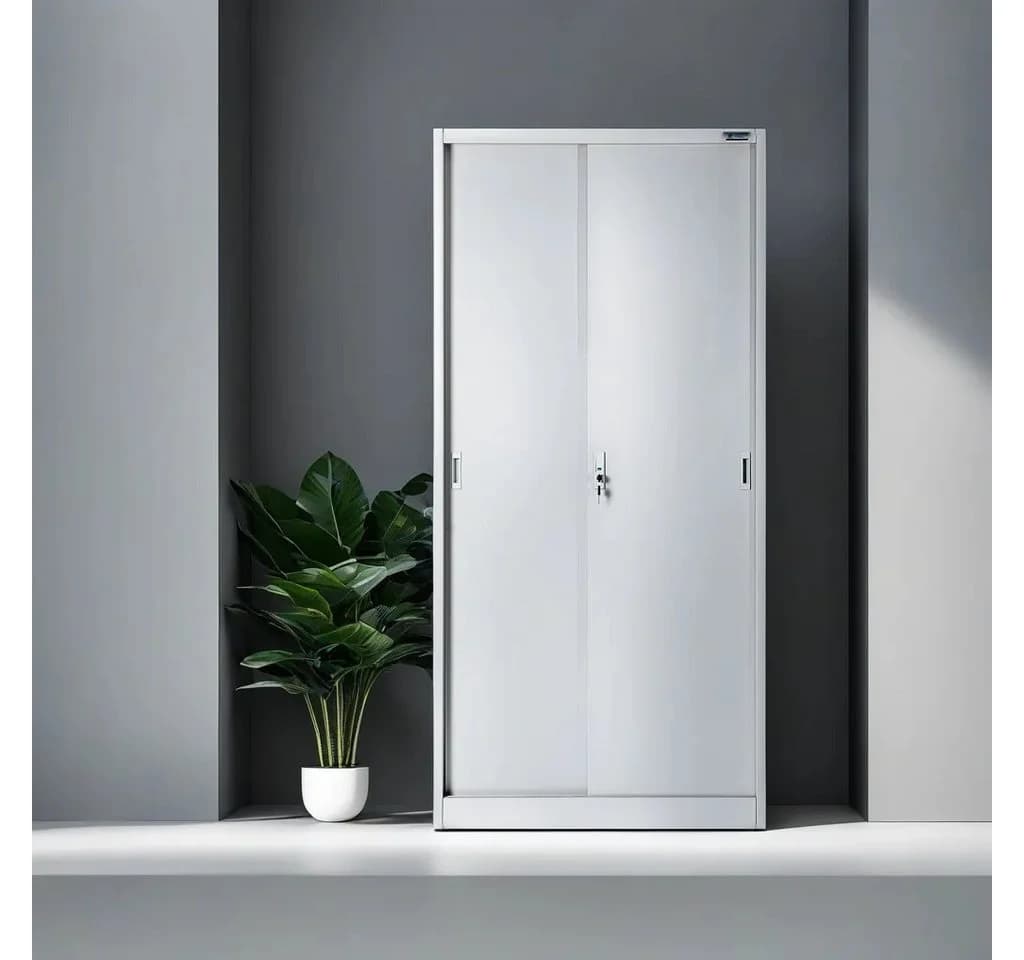 Jan Nowak Aktenschrank KUBA Schiebetüren grau 90 cm - Bild 4