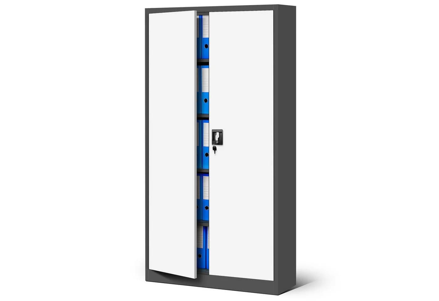 Jan Nowak Aktenschrank Metall 90 cm Anthrazit-Weiß