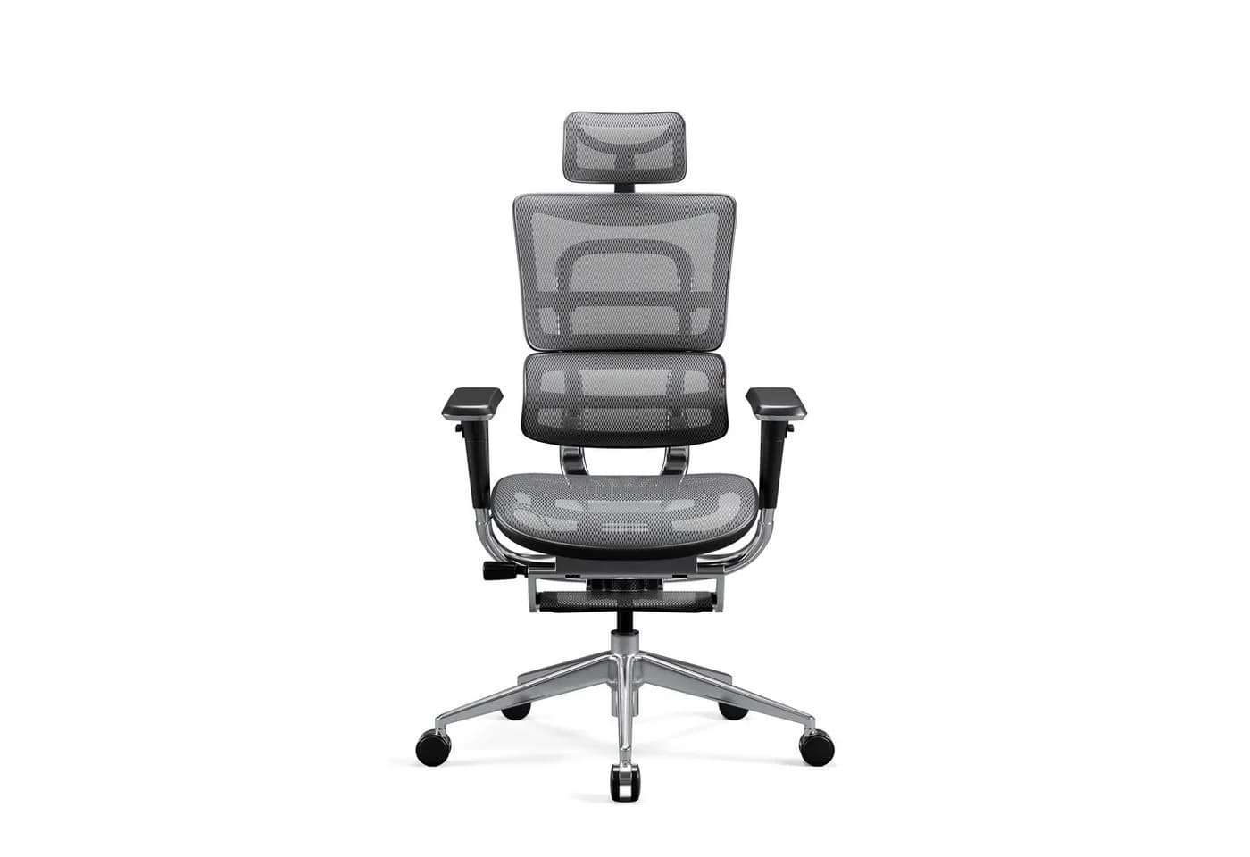 DIABLO CHAIRS Bürostuhl V-Master Grau Netzstoff ergonomisch mit Beinstütze