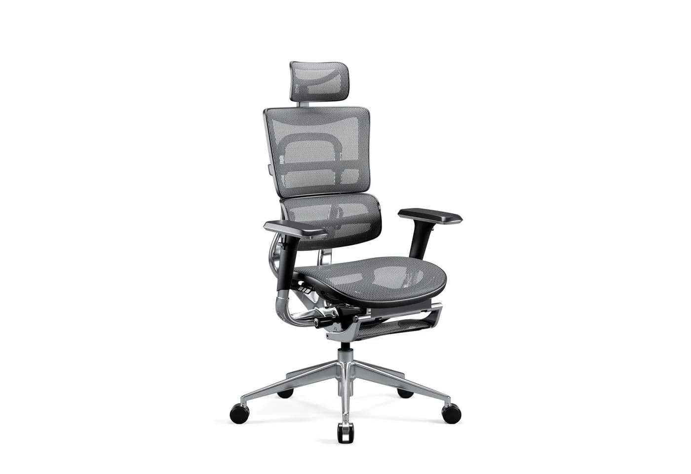 DIABLO CHAIRS Bürostuhl V-Master Grau Netzstoff ergonomisch mit Beinstütze - Bild 2