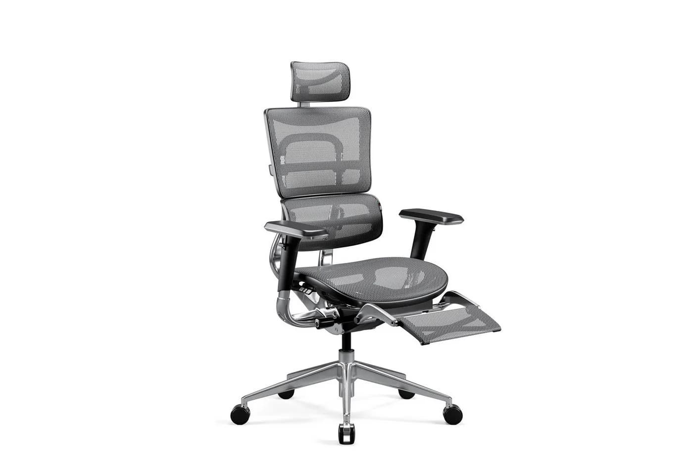 DIABLO CHAIRS Bürostuhl V-Master Grau Netzstoff ergonomisch mit Beinstütze - Bild 3
