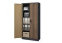 Jan Nowak Aktenschrank Metall Anthrazit/Nussbaum 90 cm Bild 1