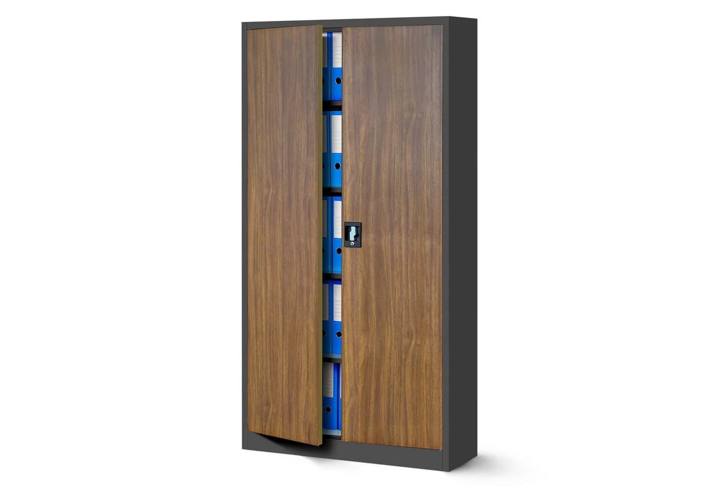 Jan Nowak Aktenschrank Metall Anthrazit/Nussbaum 90 cm - Bild 2