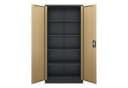 Jan Nowak Aktenschrank Metall Anthrazit/Nussbaum 90 cm Bild 3