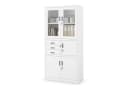 Jan Nowak Aktenschrank Metall mit Tresor und Glasvitrine Weiß Bild 2
