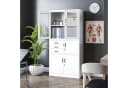 Jan Nowak Aktenschrank Metall mit Tresor und Glasvitrine Weiß Bild 4