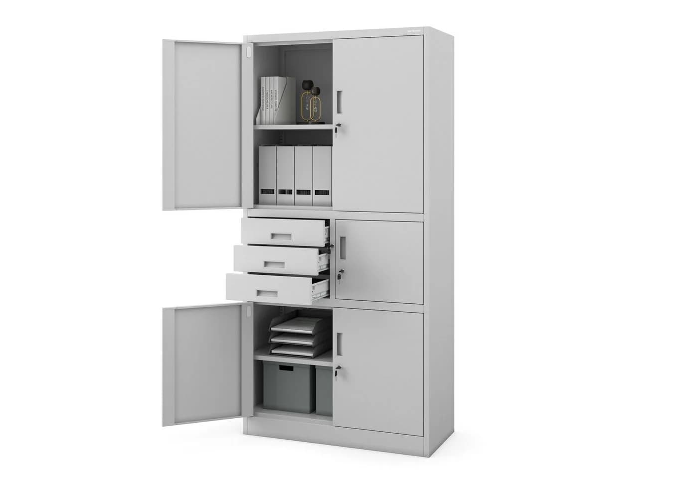 Jan Nowak Aktenschrank Metall mit Tresor Schloss Grau