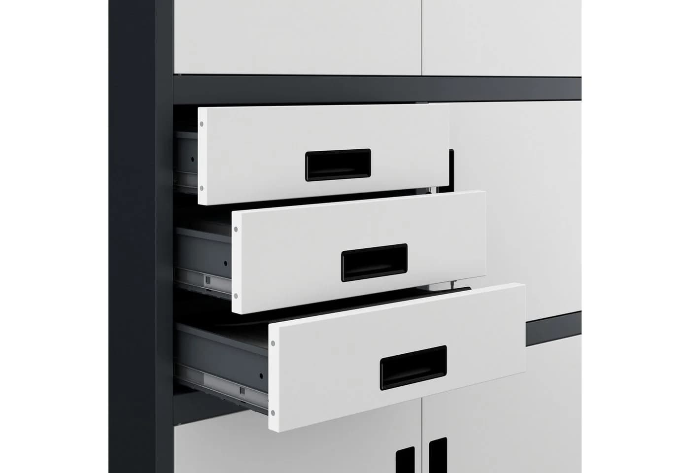 Jan Nowak Aktenschrank Stahl mit Tresor 90 cm Anthrazit-Weiß - Bild 3
