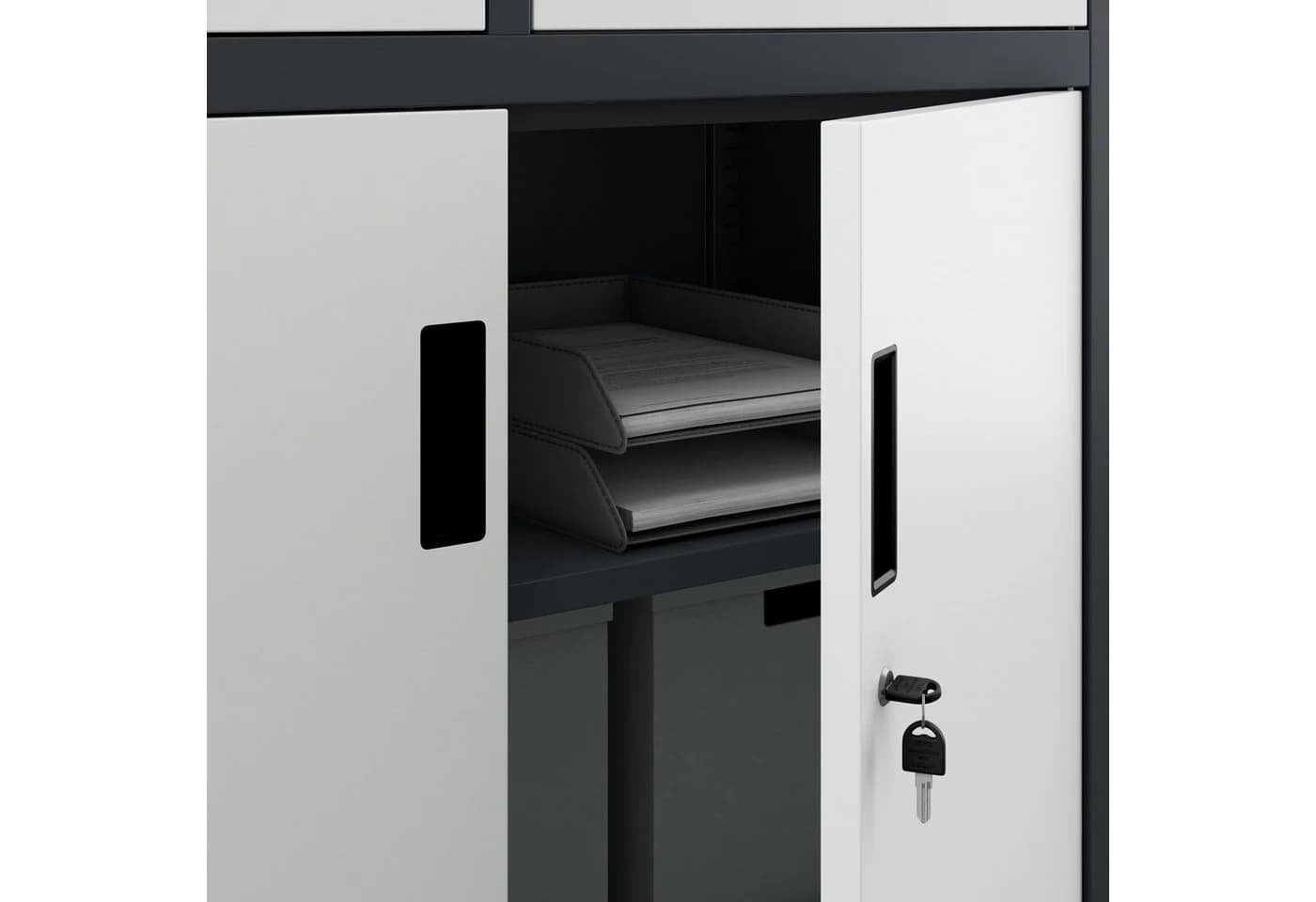 Jan Nowak Aktenschrank Stahl mit Tresor 90 cm Anthrazit-Weiß - Bild 5