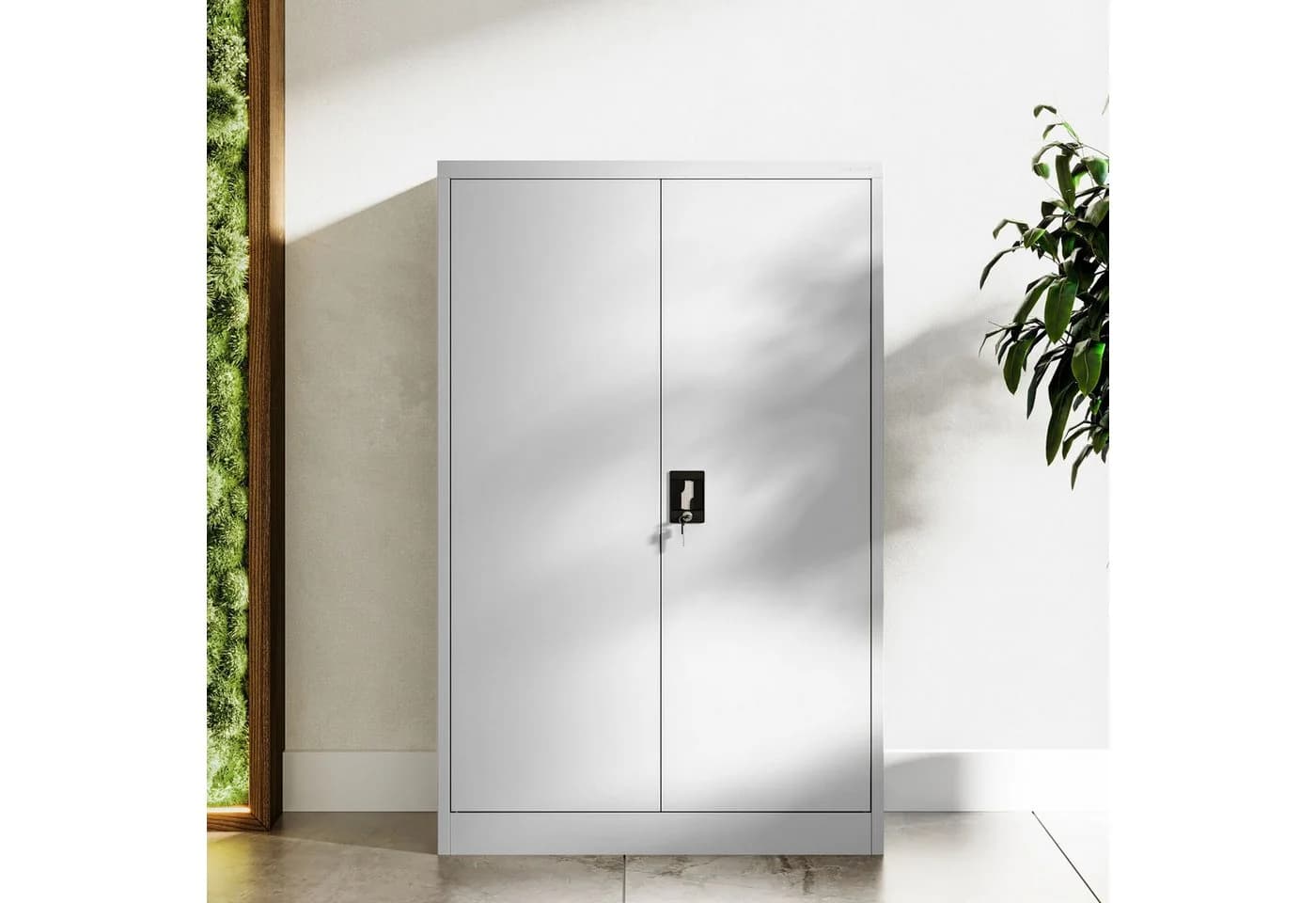Jan Nowak Aktenschrank KEVIN Metall Grau 90x140 cm mit Schloss