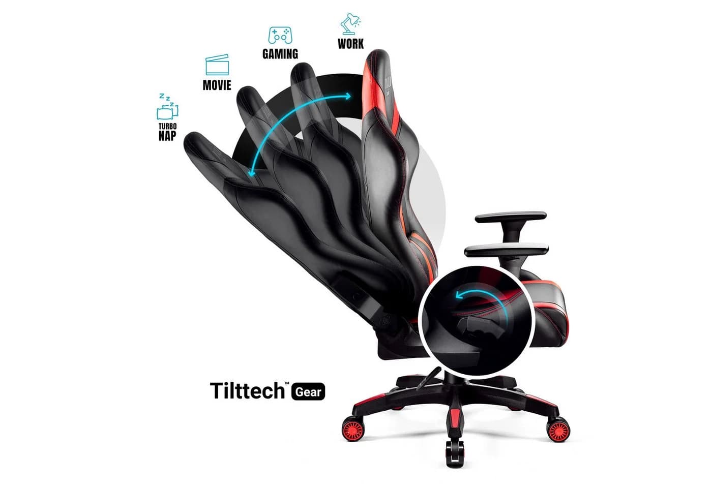DIABLO CHAIRS Gaming-Stuhl X-Horn 2.0 Rot HDS Kunstleder 3D-Armlehnen - Bild 5
