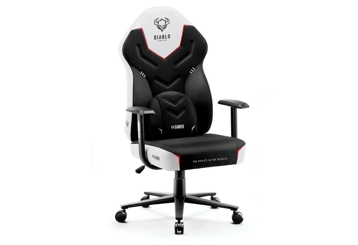 DIABLO CHAIRS Gaming-Stuhl X-Gamer 2.0 Weiß Stoff Kunstleder - Bild 2
