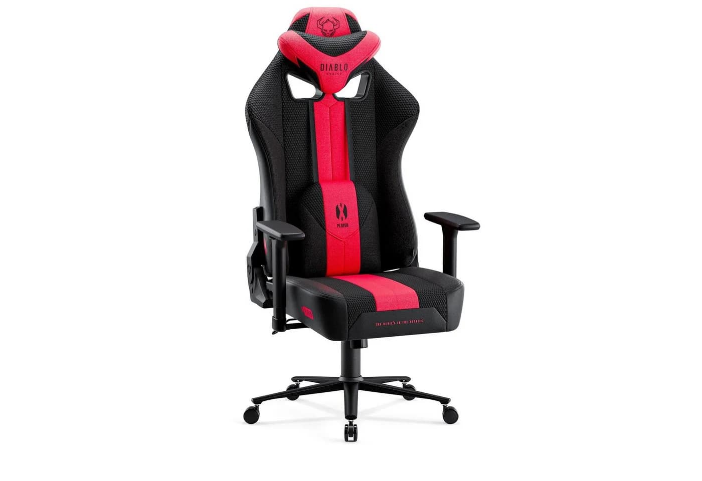 DIABLO CHAIRS Gaming-Stuhl X-Player 2.0 Anthrazit-Rot TiltTech 3D-Armlehnen - Bild 2