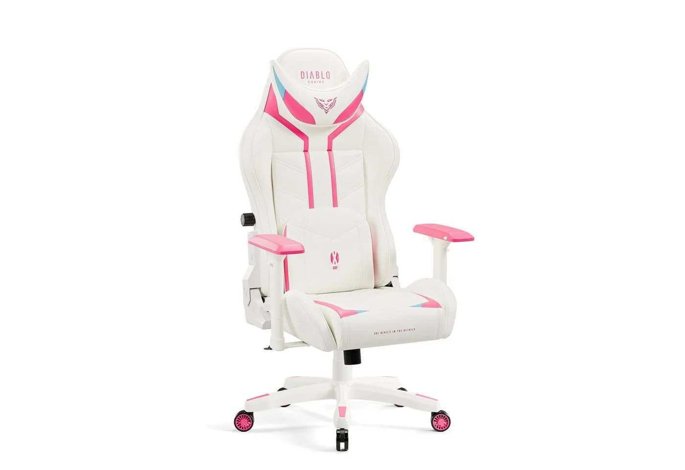 DIABLO CHAIRS Gaming-Stuhl X-Ray Rosa-Weiß Kunstleder 4D-Armlehnen - Bild 2