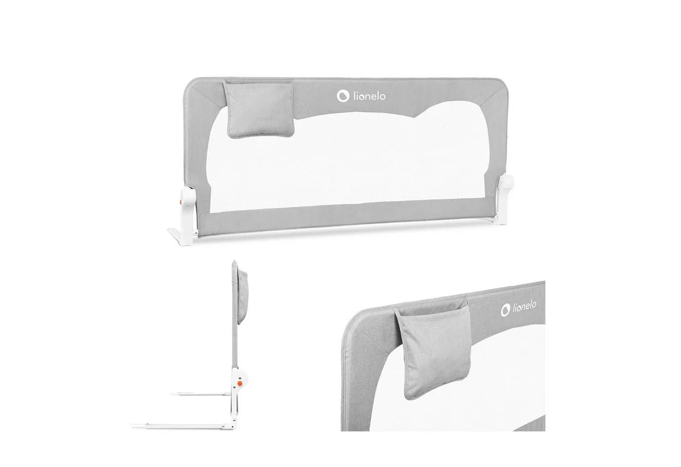 lionelo Bettschutzgitter HANNA Grau 66 cm hoch mit SecureBelt - Bild 2