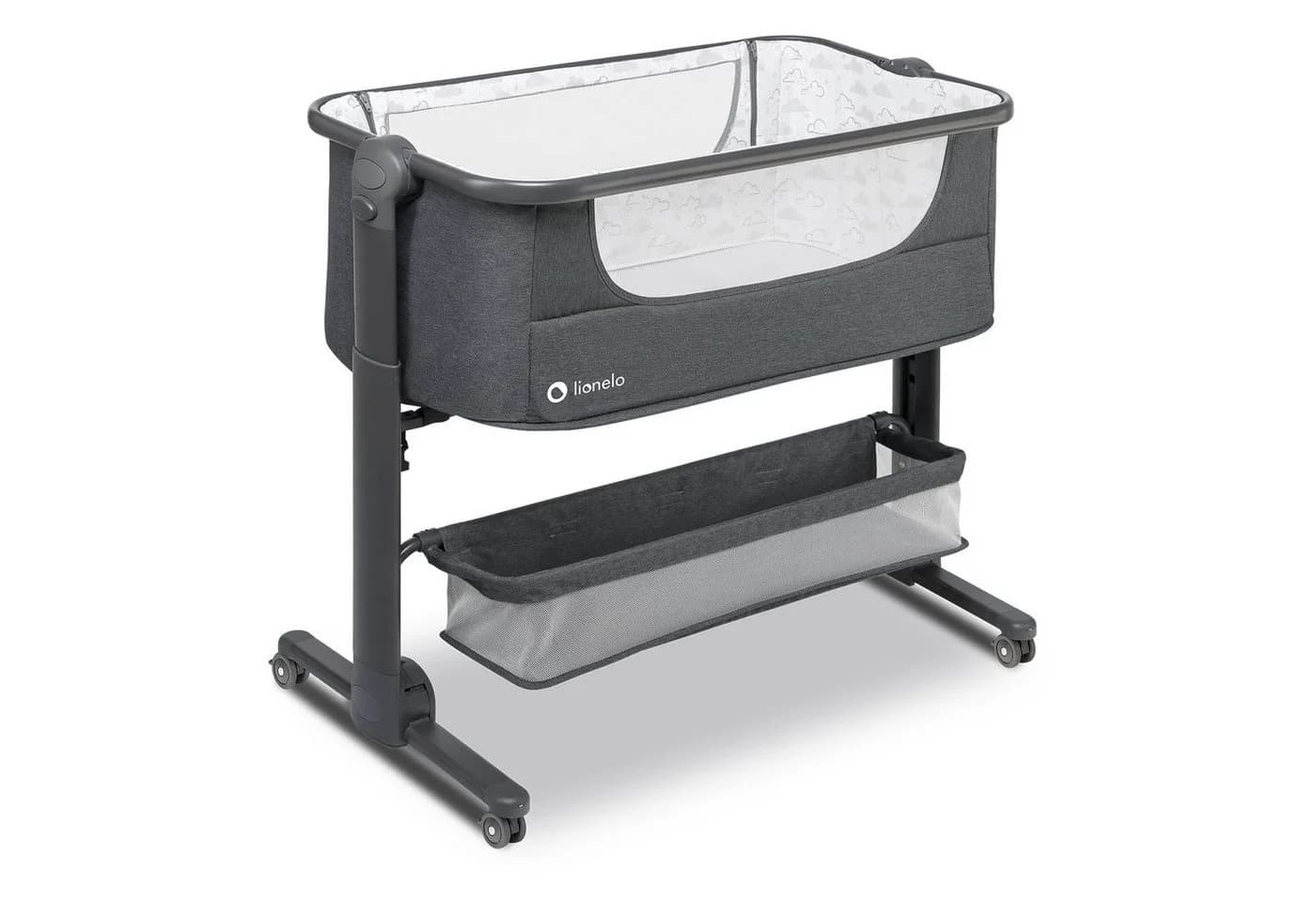 Lionelo Baby-Reisebett Timon 3in1 Beistellbett Grau Aluminium