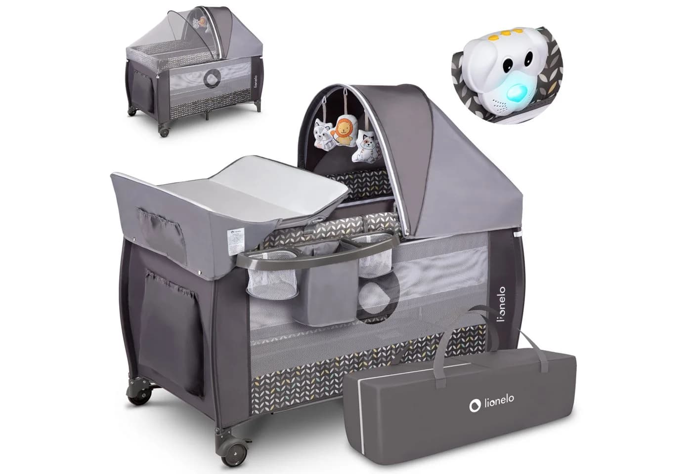 Lionelo Baby-Reisebett LO-SVEN PLUS Grau 2-in-1 mit Spielzeug - Bild 2