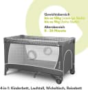 Lionelo Baby-Reisebett FLOWER Grau 4-in-1 Laufstall Wickeltisch Bild 1