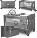 Lionelo Baby-Reisebett FLOWER Grau 4-in-1 Laufstall Wickeltisch Bild 2