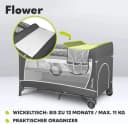 Lionelo Baby-Reisebett FLOWER Grau 4-in-1 Laufstall Wickeltisch Bild 3