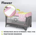 Lionelo Baby-Reisebett FLOWER 4in1 Rosa Laufstall Wickeltisch Bild 3