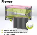 Lionelo Baby-Reisebett FLOWER 4in1 Rosa Laufstall Wickeltisch Bild 4