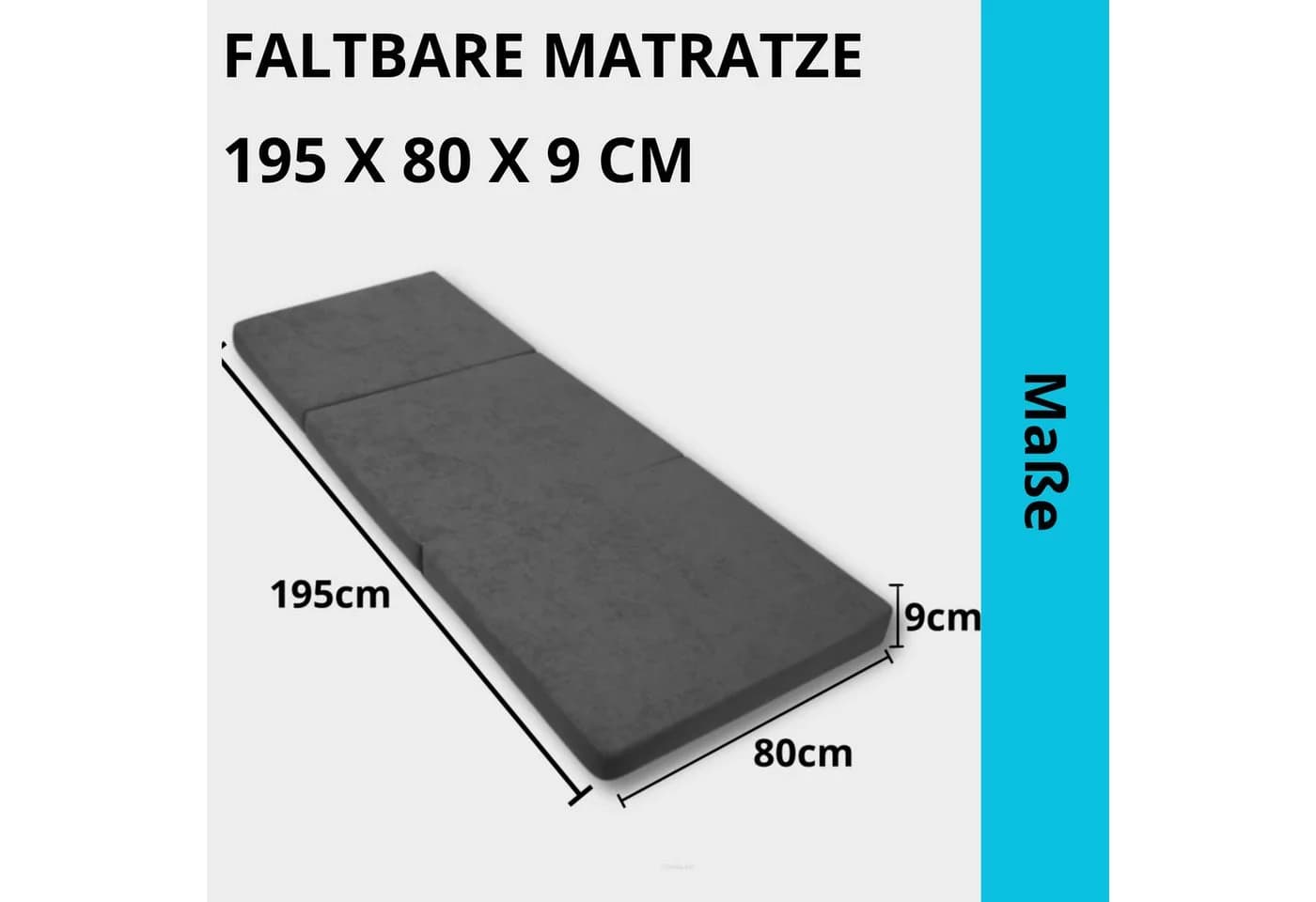 FORTISLINE Klappmatratze Grau 3-fach faltbar - Bild 4