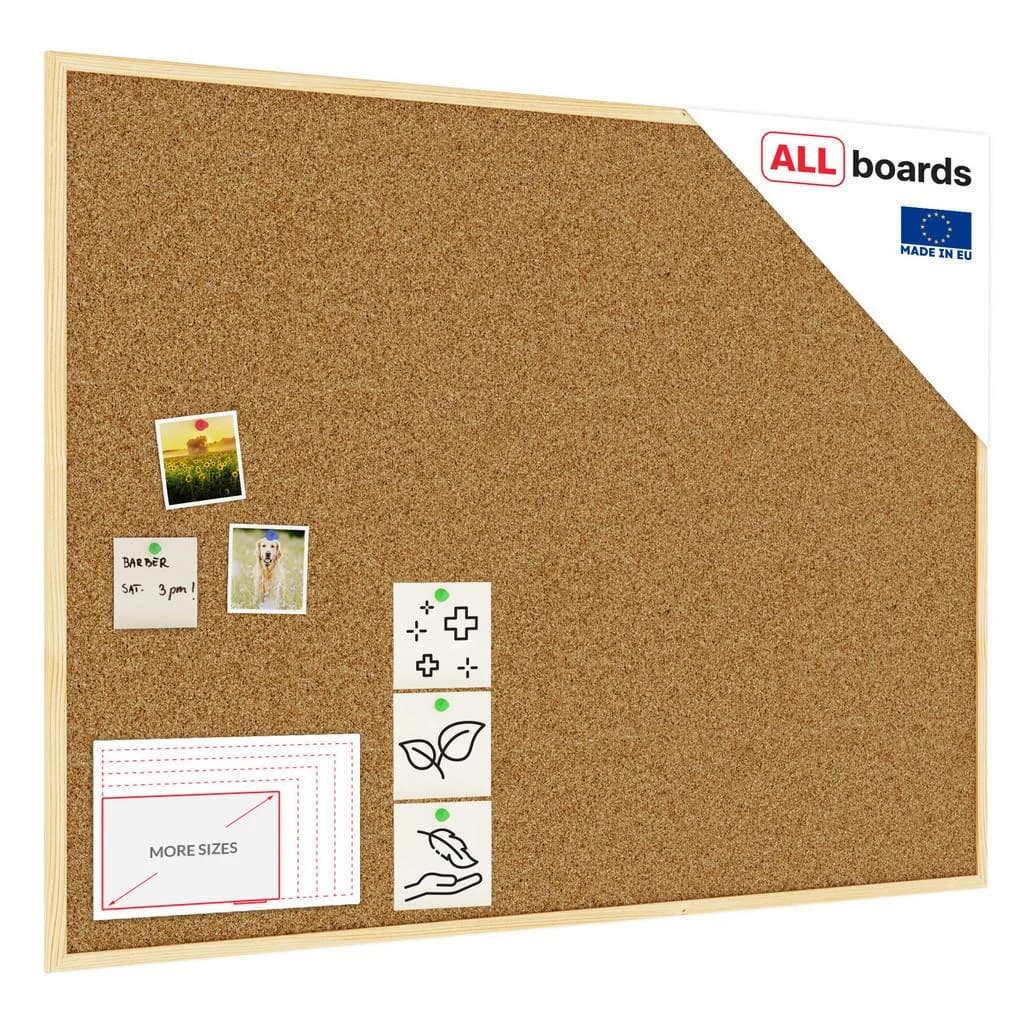 ALLboards Pinnwand Braun Kork Naturholzrahmen