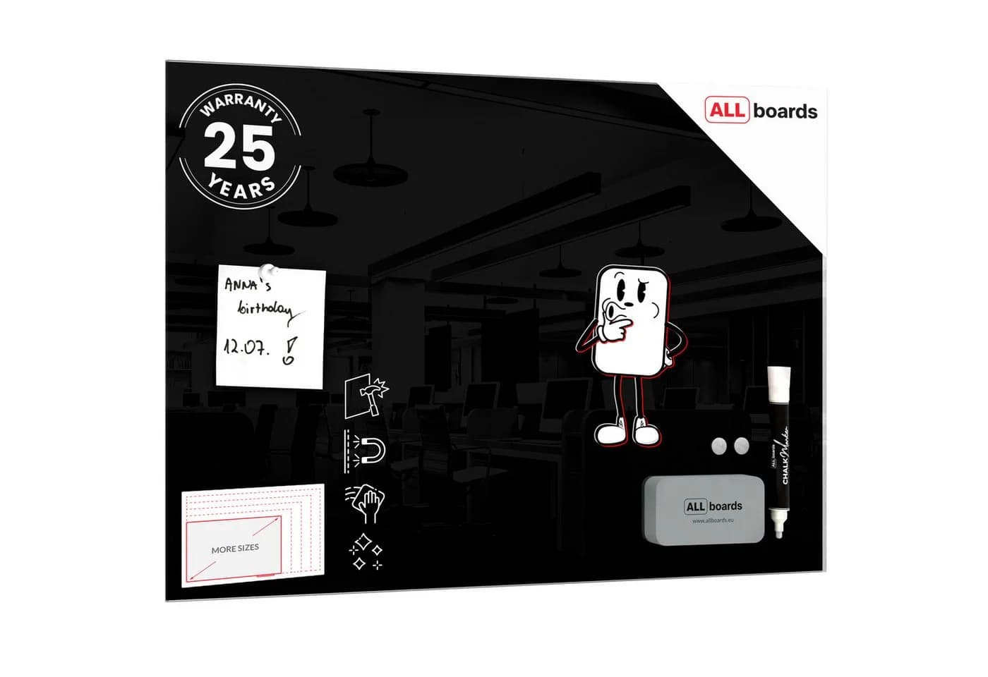 ALLboards Memoboard Glastafel Whiteboard Magnettafel Memoboard - Bild 2