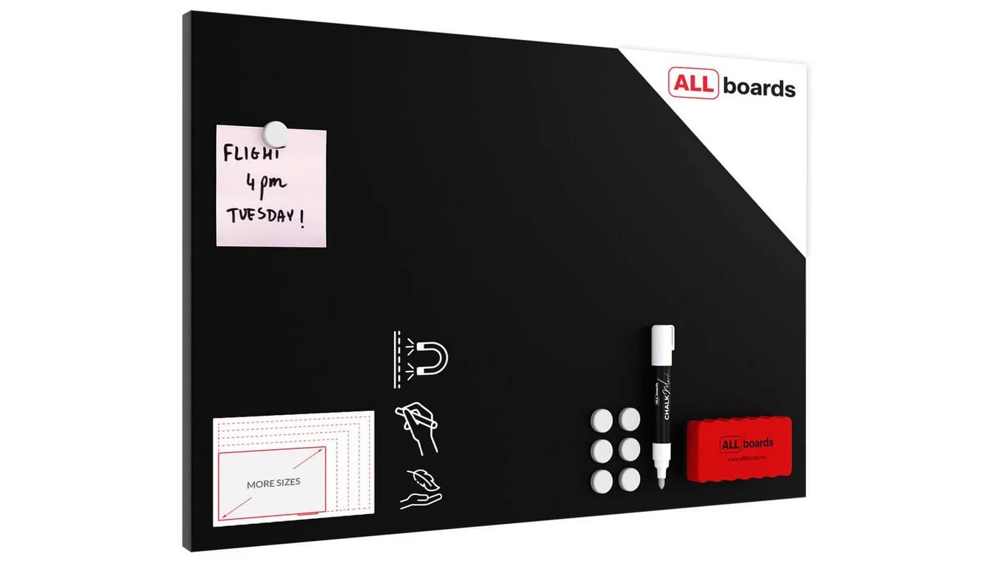ALLboards Magnettafel Metallisch Schwarz - Magnetische Whiteboard Tafel - Bild 2