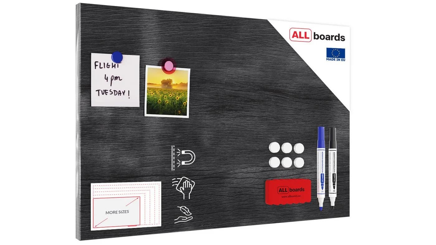 ALLboards Metallische Magnettafel Graues Holz MetalBoards Memoboard - Bild 2