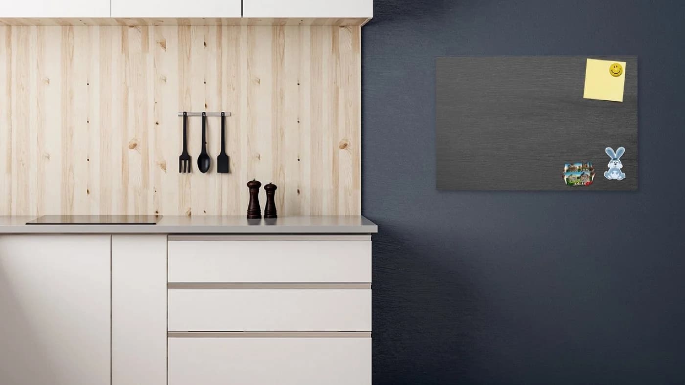 ALLboards Metallische Magnettafel Graues Holz MetalBoards Memoboard - Bild 3