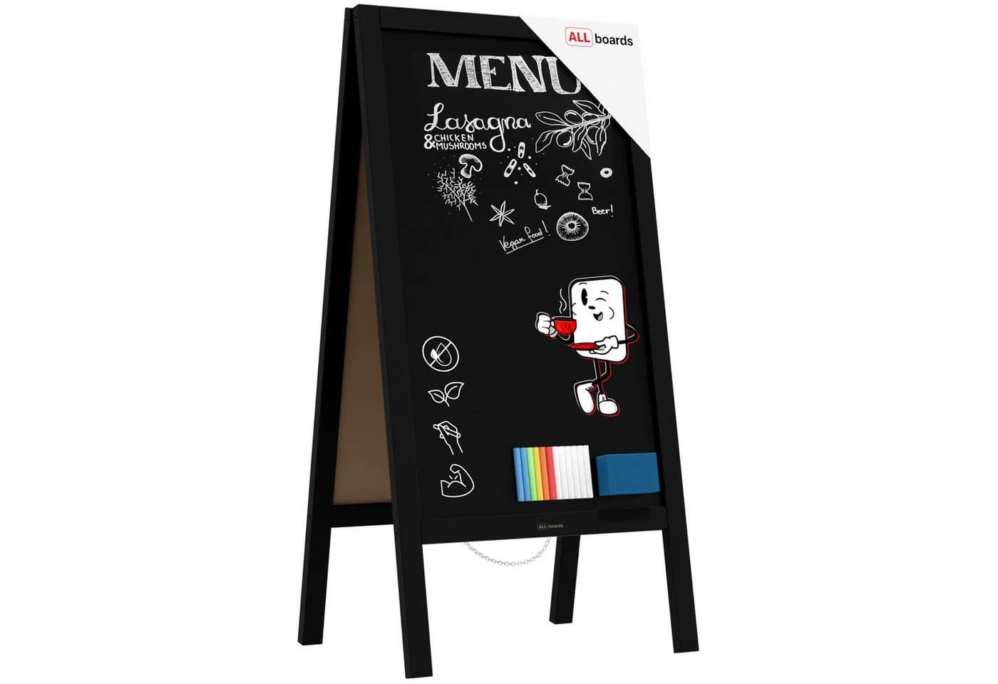 ALLboards Standtafel Kundenstopper mit lackiertem Holzrahmen Werbetafel - Bild 2
