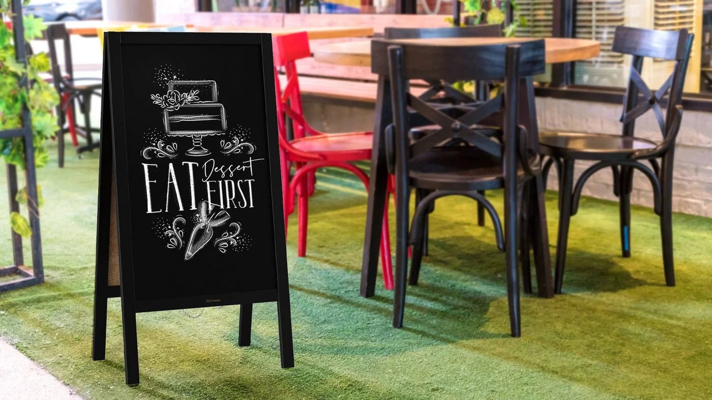 ALLboards Standtafel Kundenstopper mit lackiertem Holzrahmen Werbetafel - Bild 5