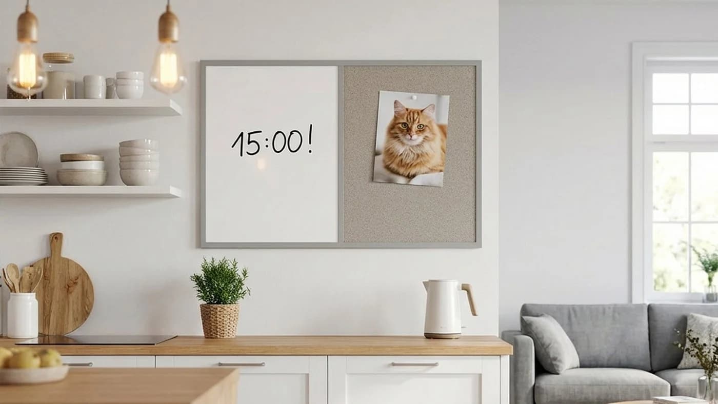 ALLboards Tafel Kombitafel Grau Kork Weiß Magnetisch Holzrahmen - Bild 4