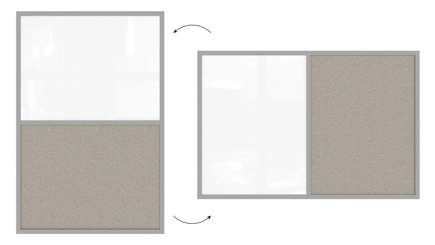 ALLboards Kombitafel Grau/Weiß Holzrahmen 2-in-1 Pinnwand Magnettafel - Bild 5