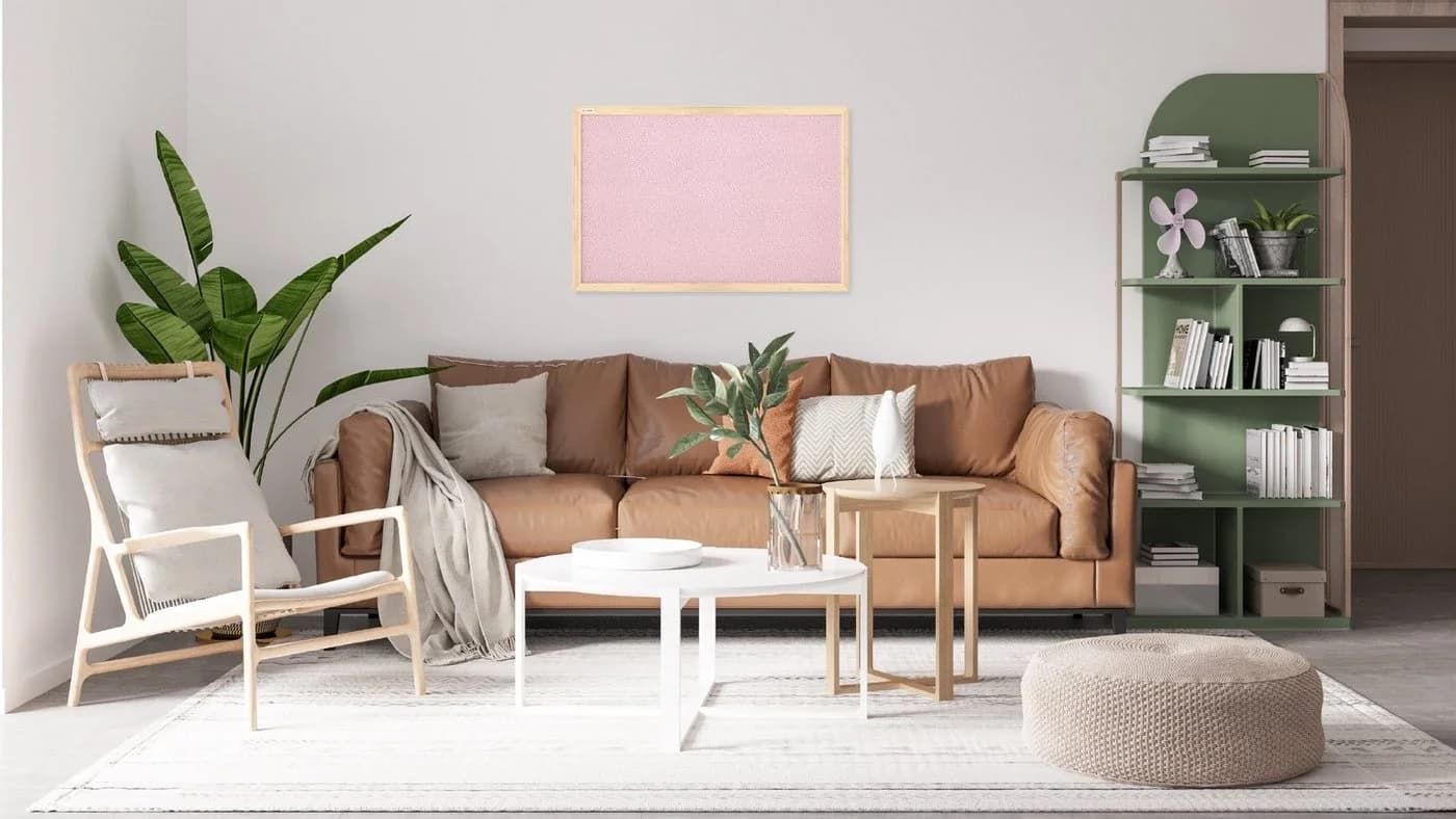 ALLboards Korktafel Memoboard Pinnwand Wandtafel Rosa Rahmen