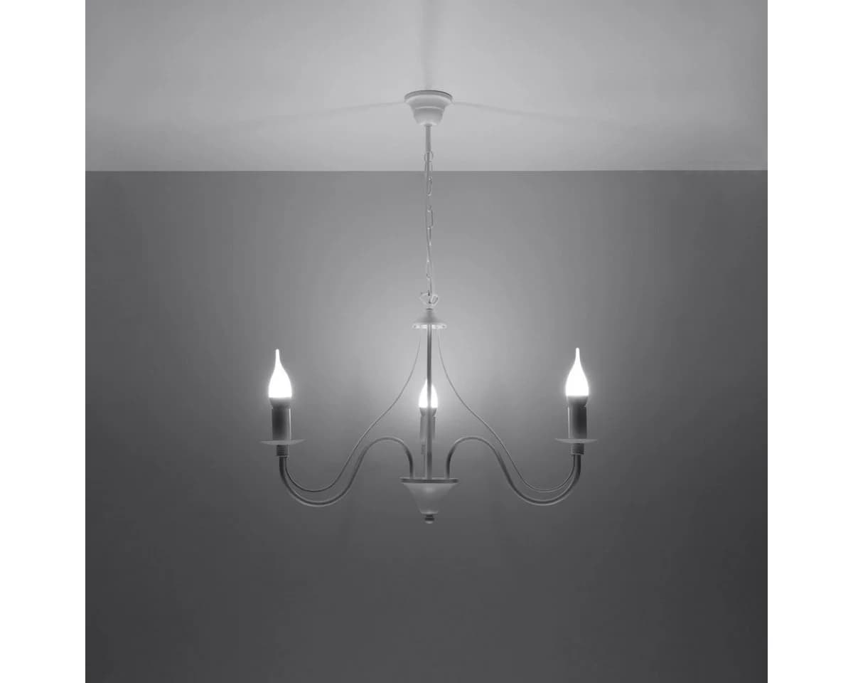 SOLLUX lighting Kronleuchter Minerwa 3 Weiß Metall - Bild 3