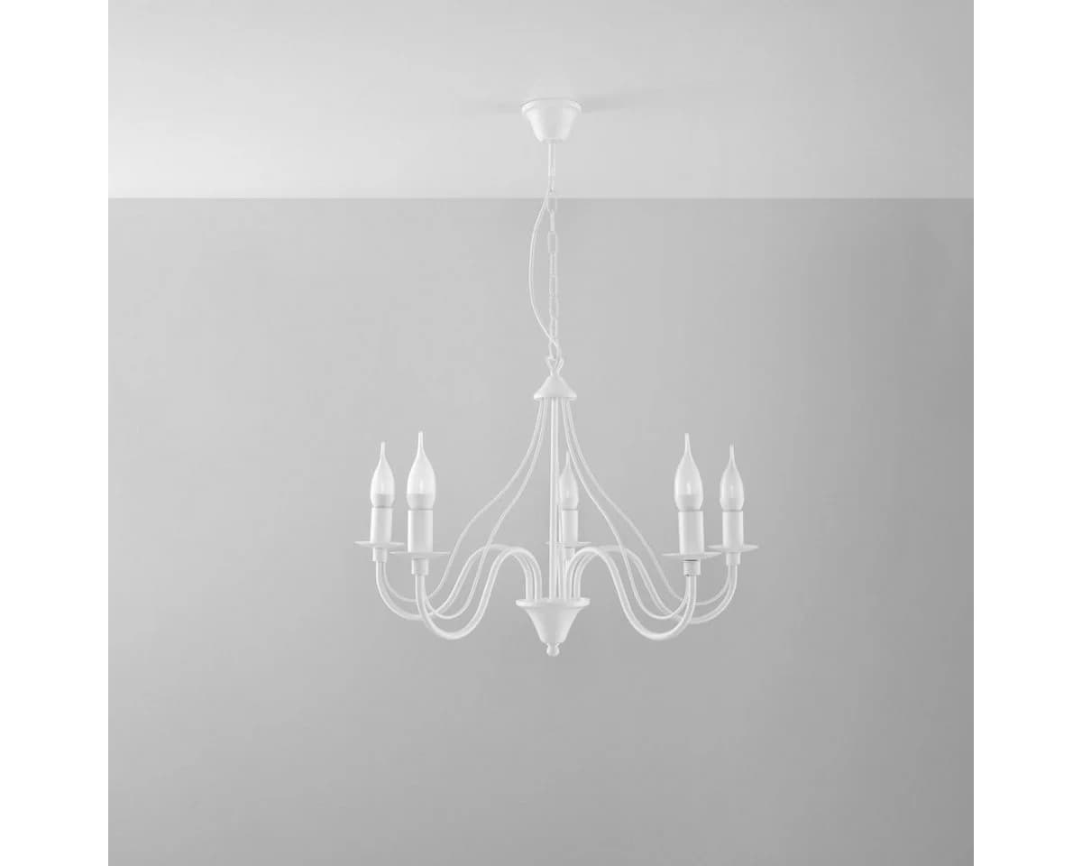 SOLLUX lighting Kronleuchter Minerwa 5 Weiß
