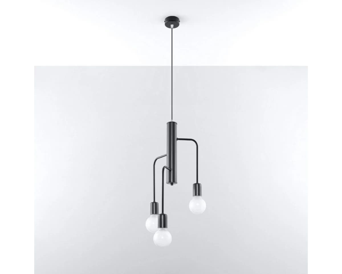 SOLLUX lighting Kronleuchter Duomo 3M Schwarz